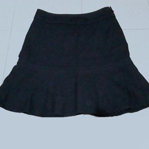 Black Wool Mini Skirt